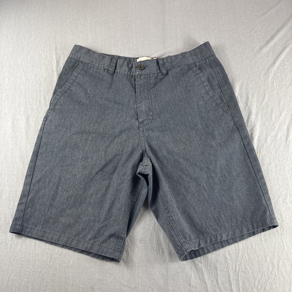 Free World Shorts Mens 30 Chino Gray 9" Preppy Outdoors Luxury Beach Summer